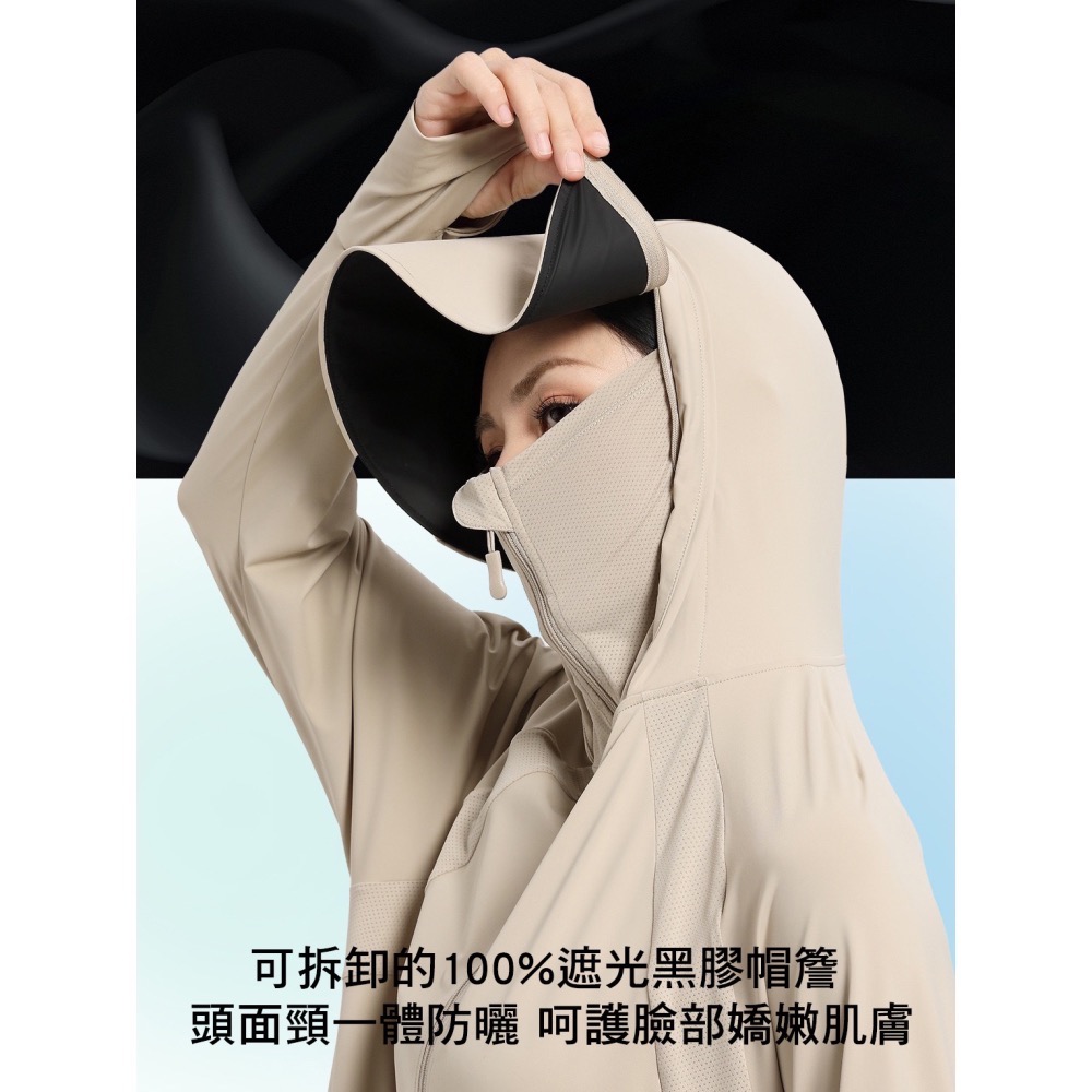 寶娜斯寬版防曬外套❄️抗UV 防曬涼感外套 UPF50+ 寬版軟黑膠可拆卸帽簷 阻隔紫外線 冰絲降溫-細節圖5