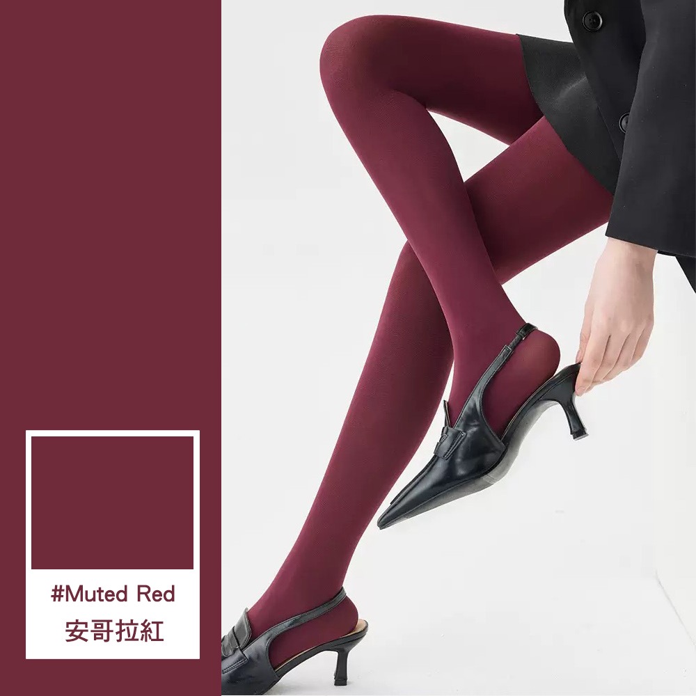 高級啞光🩶80D天鵝絨褲襪 美拉德咖色 安哥拉紅 格雷系灰 miu系 千金襪 耐勾褲襪-規格圖8