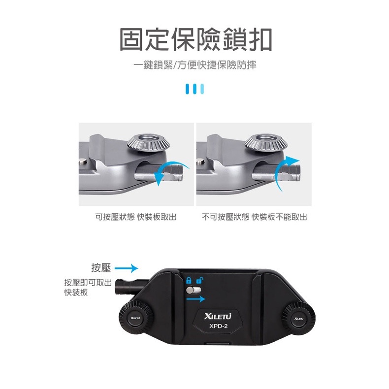 XILETU 喜樂途 XPD+XPQ-1 (黑色) 相機快夾系統 攝影背帶掛扣快扣 登山攝影 含腰掛包 益祥公司貨-細節圖6