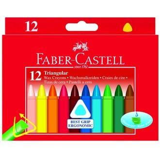 輝柏Faber-Castell 122540 握得住可擦拭大三角粗芯蠟筆12色 / 120010 大三角粗芯蠟筆12色-細節圖2