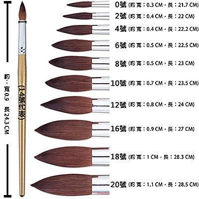 飛龍PENTEL ZBS1 圓頭水彩筆 0-20號 壓克力顏料可用 畫筆-細節圖2