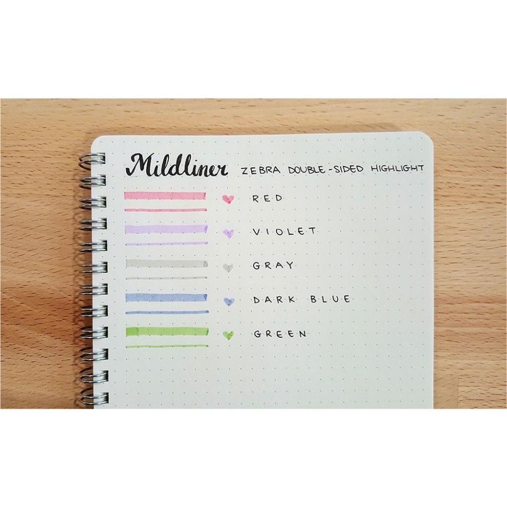 日本 斑馬ZEBRA MILDLINER WKT7-5C 雙頭柔性螢光筆 5色組 (淡柔/冷澀/和風/親和 4種規格)-細節圖4