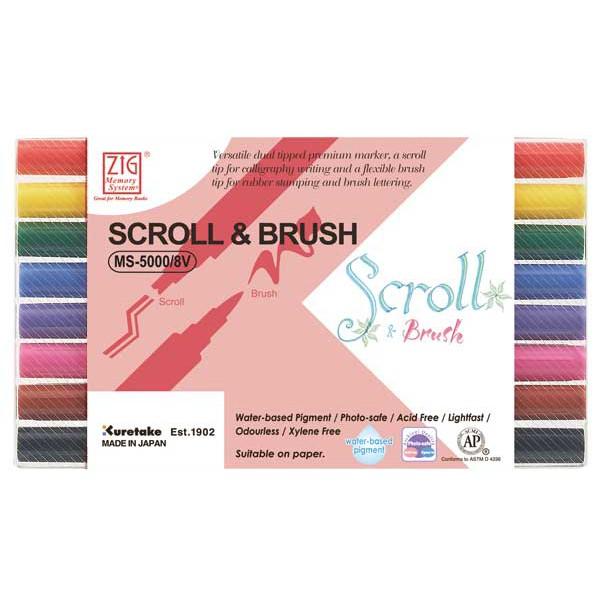 吳竹Kuretake MS-5000/4V MS-5000/8V 雙頭麥克筆(雙線/軟筆頭) 4色組 8色組-細節圖3