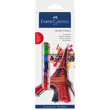 德國輝柏 Faber-Castell 169501 創意工坊壓克力顏料 12色 12ml 大容量