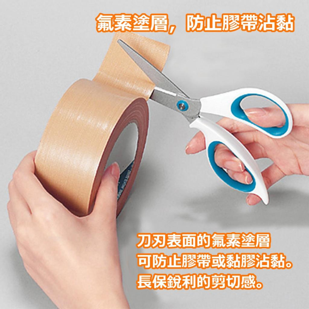 PLUS普樂士 SC-165AF  34-354 不沾膠剪刀 (附收納蓋) 藍 [ 高碳鋼 耐磨 ]-細節圖2