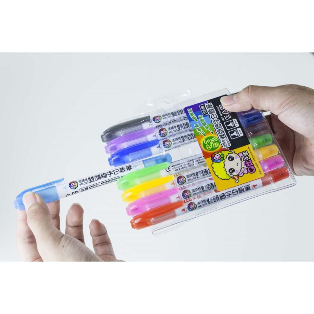 利百代LIBERTY WB-003 Q比雙頭細字白板筆 2.0/1.5mm 雙頭細字筆尖(紅色)-細節圖2