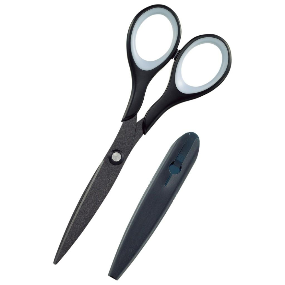 PLUS 普樂士 SC-160S 高碳鋼耐磨剪刀 (白) 附蓋 / SC-160SF 剪刀 (黑) (不沾膠附蓋)-細節圖3