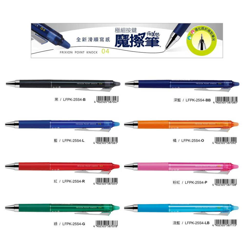 PILOT 百樂 LFPK-25S4 0.4 極細按鍵魔擦筆 擦擦筆 細字按鍵擦擦筆 魔擦筆 0.4mm-細節圖2