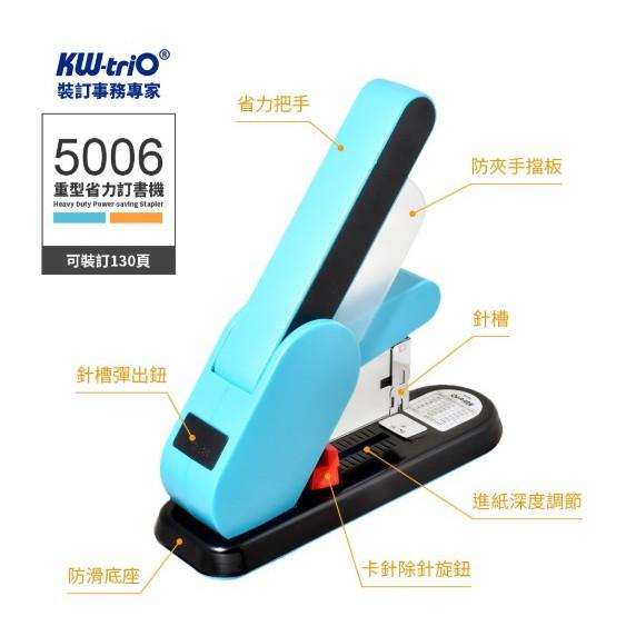 [免運促銷] KW-triO 5016 重型省力釘書機 訂書機 (可訂190張) / 5006 重型省力訂書機(130張-細節圖2