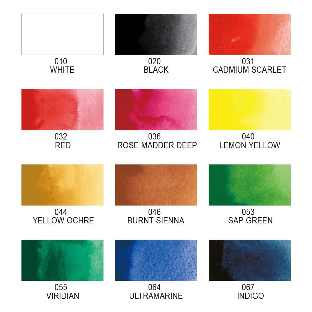 日本 吳竹 顏彩耽美 12色 水彩組 白綠入 MC20/12V-細節圖2