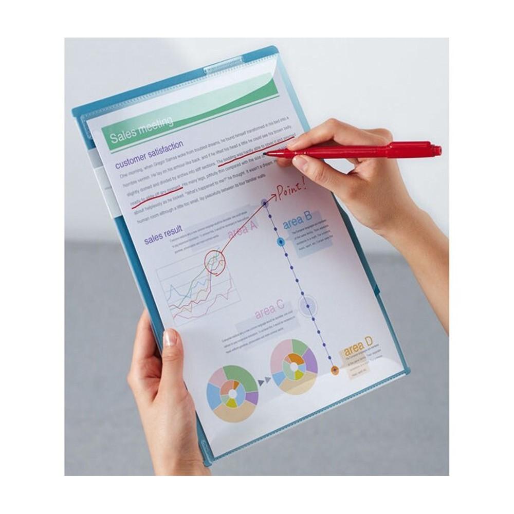 【KING JIM】kakiko 開放式資料夾 雙袋型 (8647-BK)-細節圖2