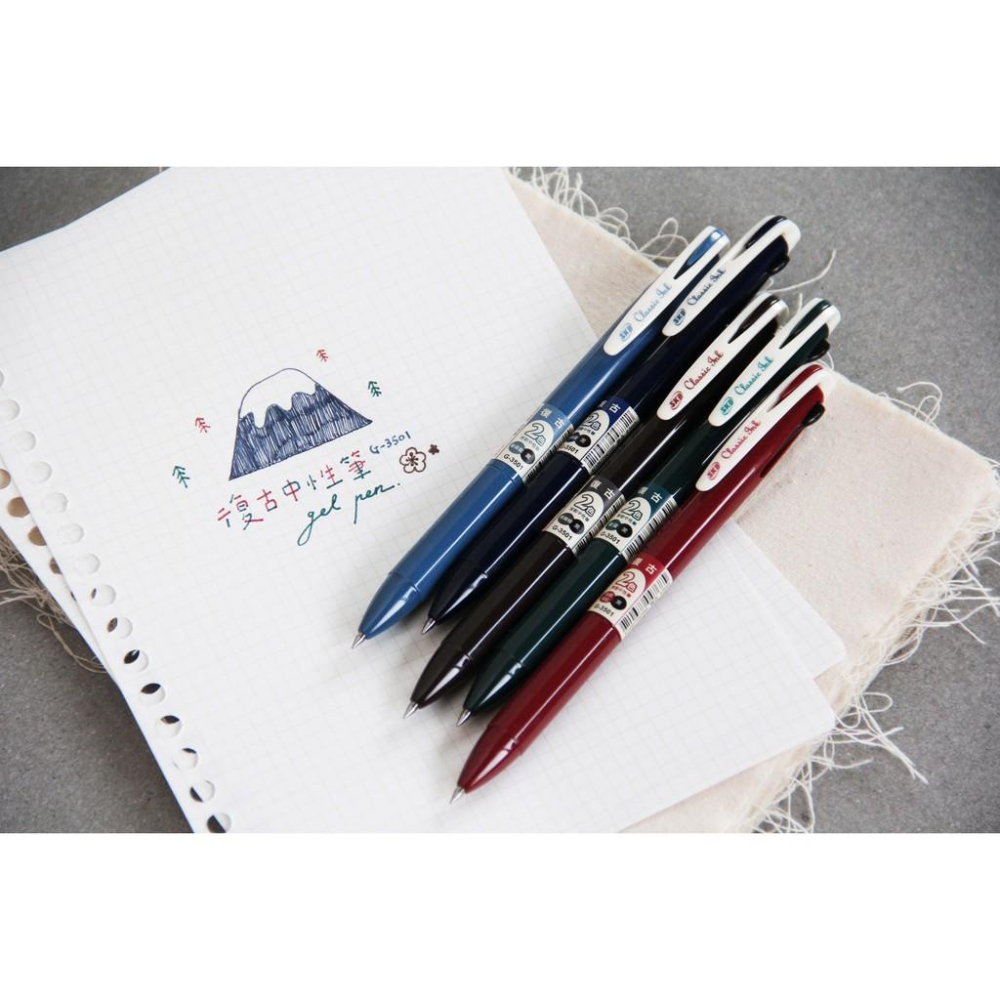 SKB文明鋼筆 G-3501 復古2色按動中性筆-細節圖3