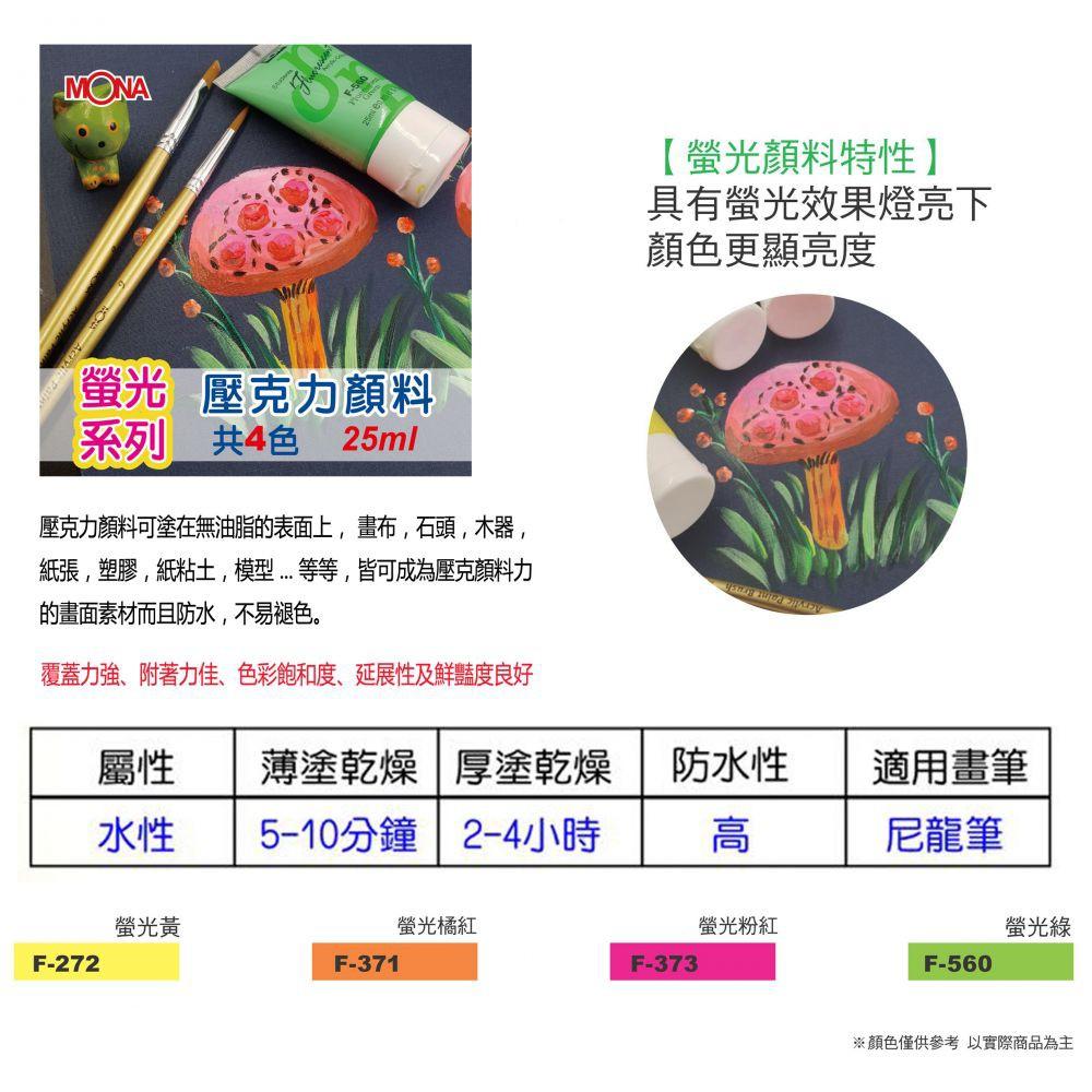 萬事捷 MONA 蒙納 螢光 壓克力顏料 25ml-細節圖2