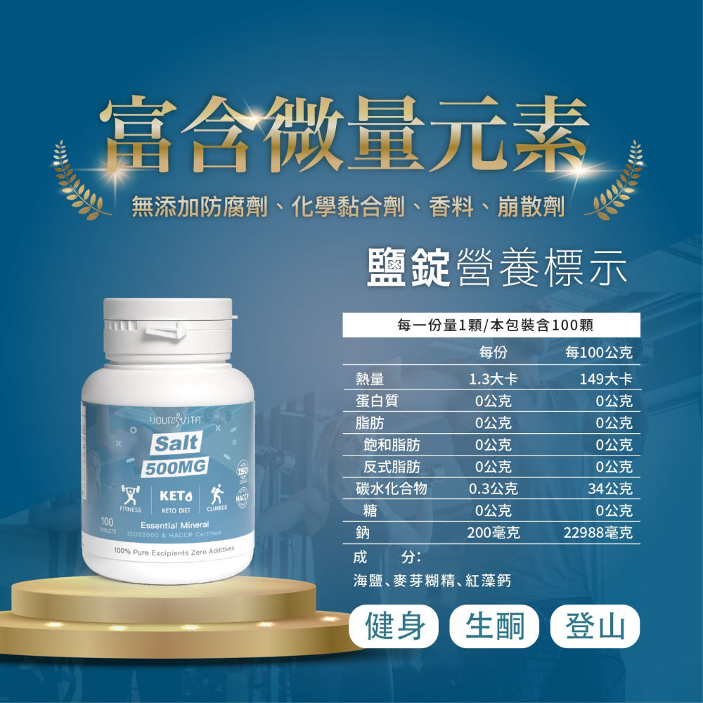 優維特機能型鹽錠 SaltTablet 500mg 100顆 健身 登山 運動-細節圖2