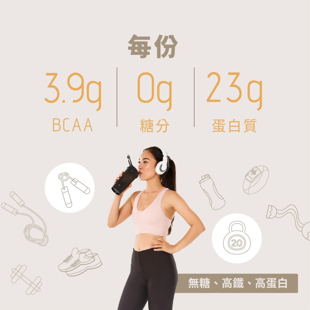 優維特機能三效蛋白飲【可可口味】500g 全素 無糖 非基改 低碳水 豌豆蛋白 酵母蛋白 BCAA 必需胺基酸-細節圖2