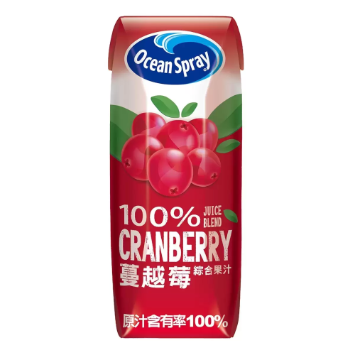 免運 Ocean Spray 100% 蔓越莓綜合果汁 250毫升 X 18入 #126581【杰洋好市多代購】