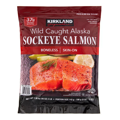 兩組 ❘ 免運 科克蘭冷凍阿拉斯加野生紅鮭魚1.36公斤 #221177【杰洋好市多代購】