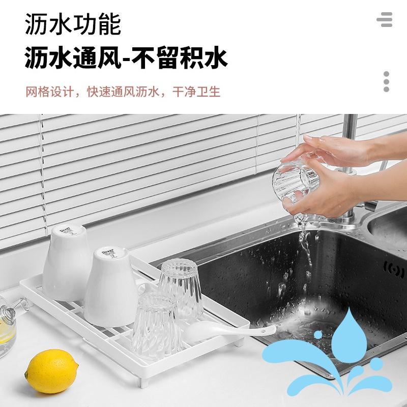 宜而美折疊堆疊收納架【緣屋百貨】天天出貨 多用途收納架瀝水盤 儲物架 收納架 桌面收納架 置物架 壘高架 文具收納 層架-細節圖4