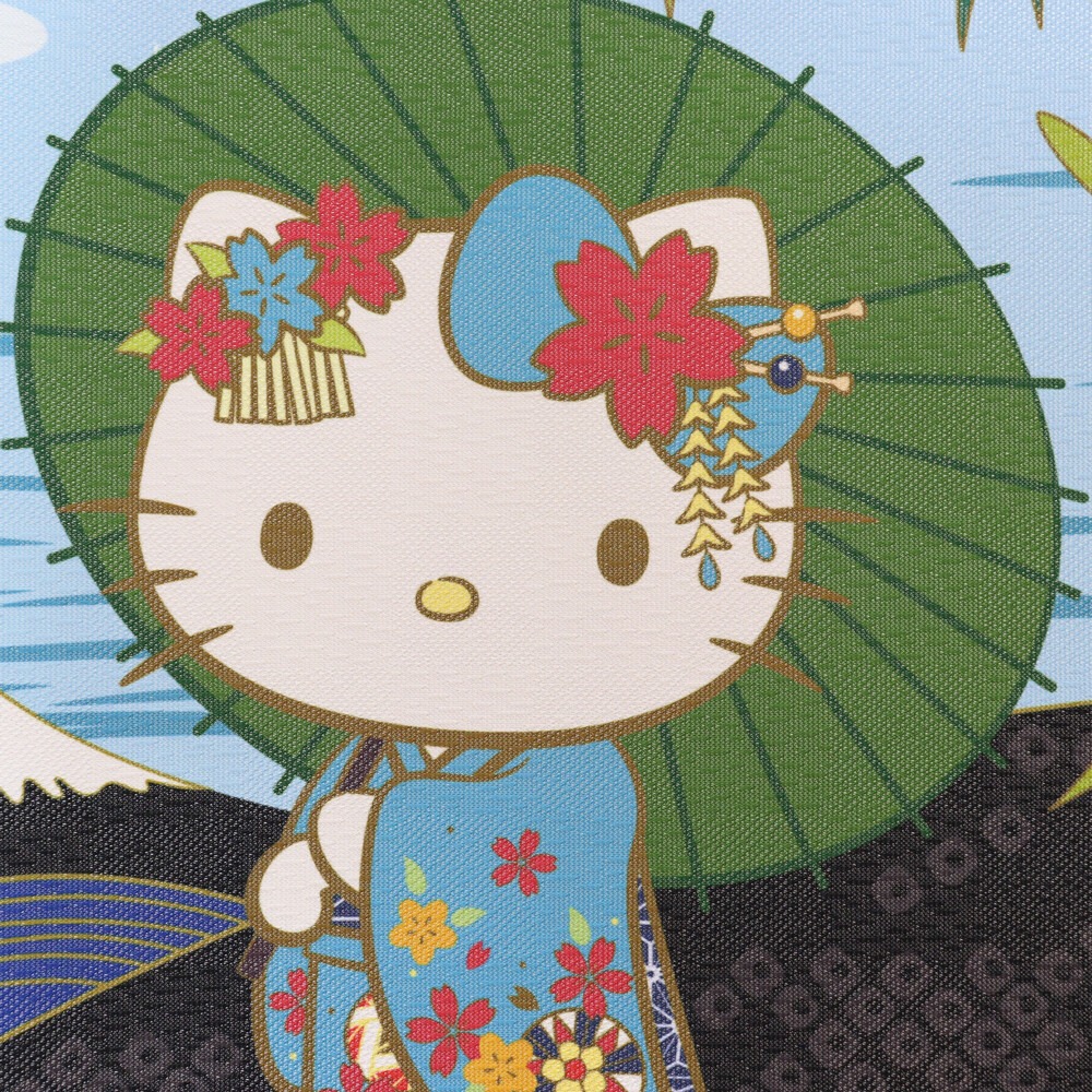 日本製COSMOS三麗鷗凱蒂貓HelloKitty門簾窗簾日本風景夏85X90-細節圖3