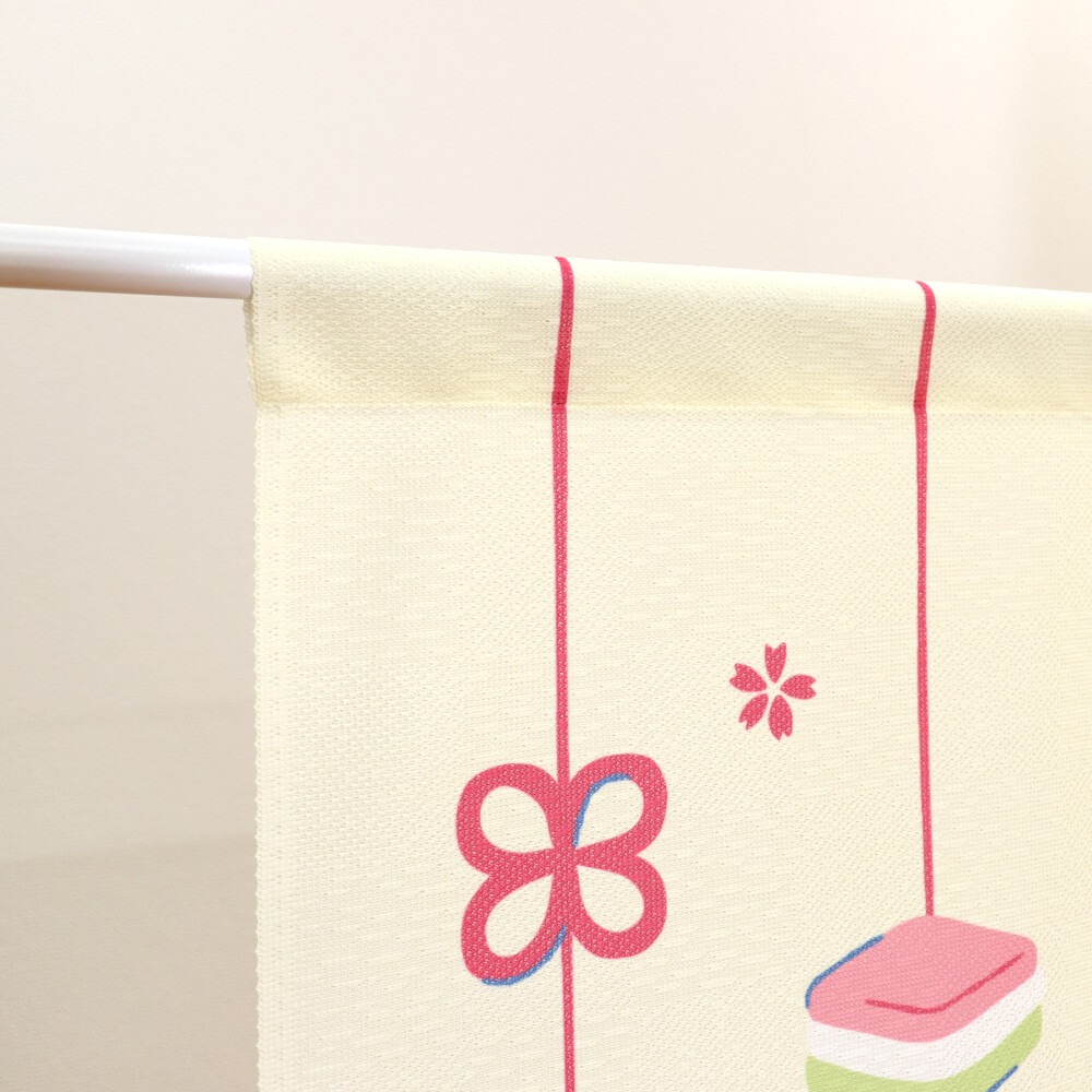 日本製COSMOS三麗鷗凱蒂貓HelloKitty門簾窗簾三麗鷗人物吊娃娃85X90-細節圖5
