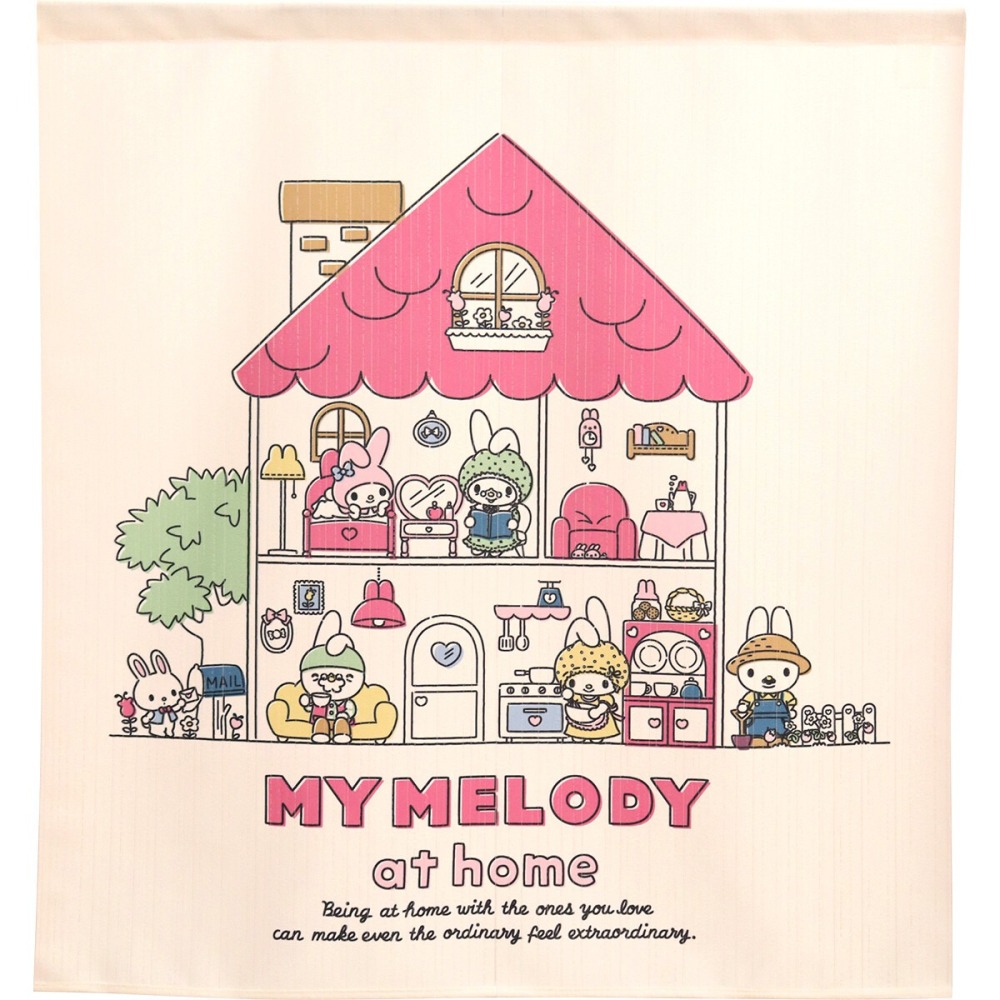 日本製COSMOS三麗鷗美樂蒂My Melody門簾窗簾在家85X90-細節圖2