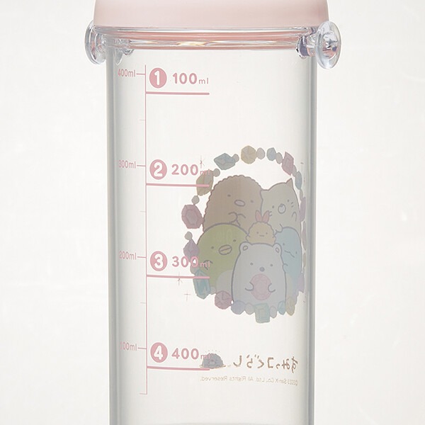 日本製Skater兒童透明直飲水壺角落生物 鼹鼠的房子 三麗鷗 一鍵式開啟 刻度 外出水杯 480ML 付肩帶-細節圖4