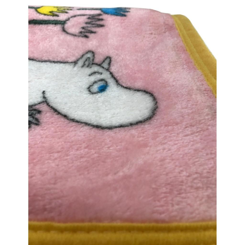 日本 正版 Moomin 姆明 嚕嚕米 魯魯咪 小不點 花朵 花卉 珊瑚絨 蓋毯 毛毯 毯子 披肩毯 被子 保溫 保暖-細節圖5