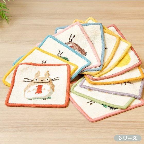 日本 正版 三鷹森美術館 限定 龍貓 雪尼爾 月份 系列 杯墊 小手帕-細節圖2