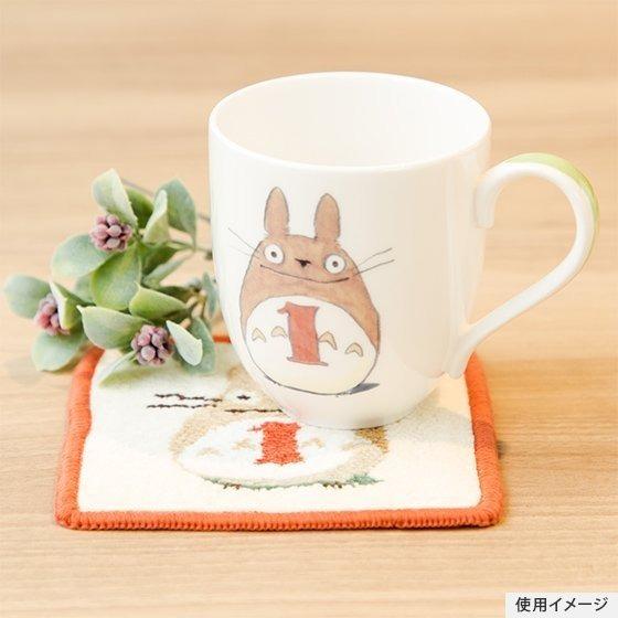 日本 正版 三鷹森美術館 限定 龍貓 雪尼爾 月份 系列 杯墊 小手帕-細節圖4