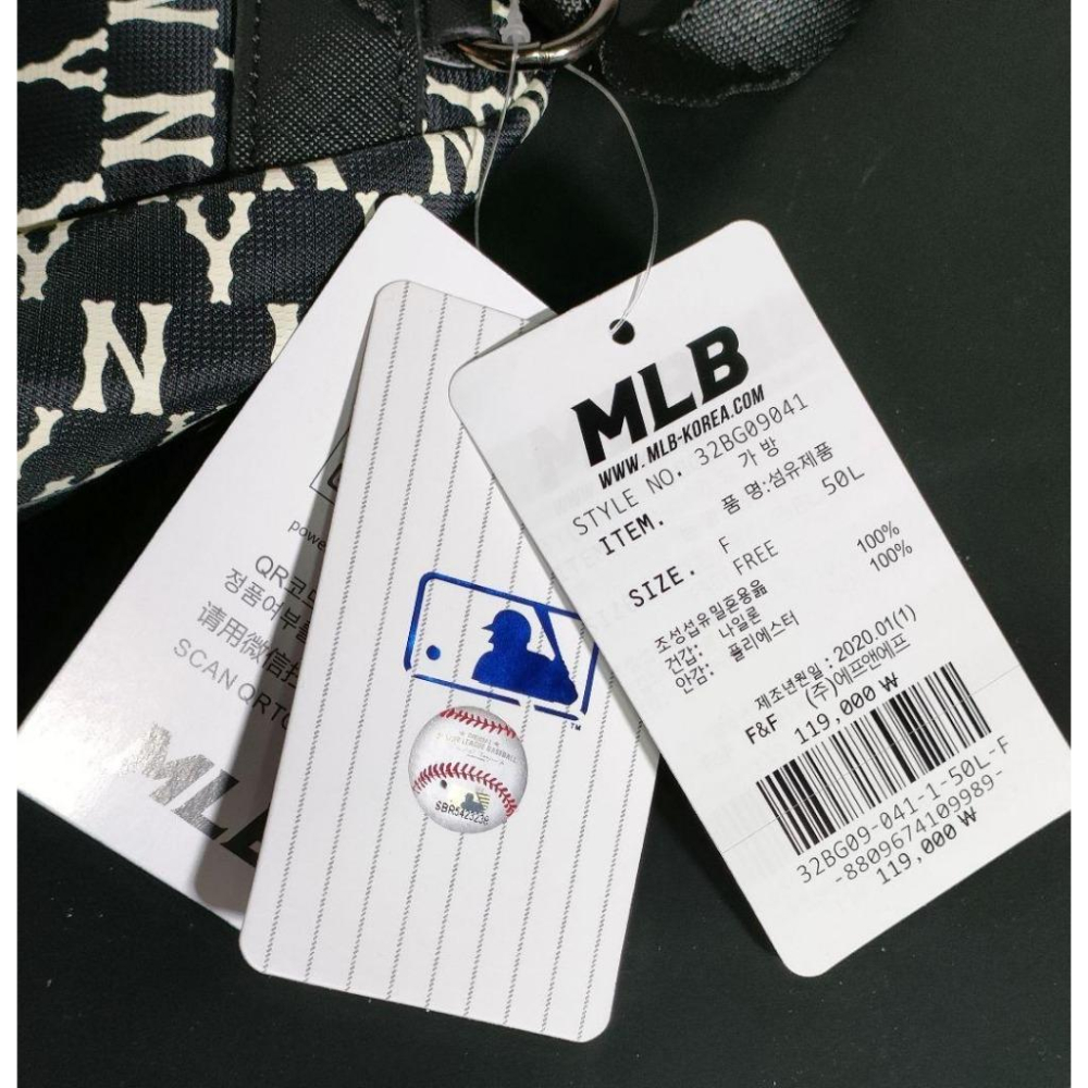 韓國 正版 MLB 紐約洋基 老花 迷你 後背包 背包 包包  黑 白-細節圖4