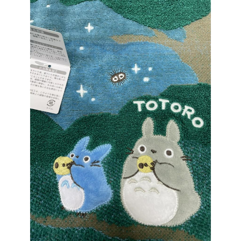 日本 Marushin 吉卜力 龍貓 浴巾 月夜之晚 60 120 夜光效果 龍貓吹笛子 小白 小藍龍貓-細節圖3