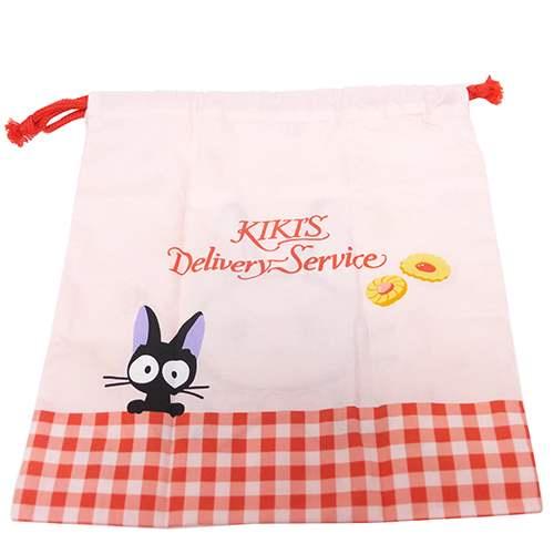 『日本正版』魔女宅急便 吉吉 黑貓 琪琪 刺繡 束口袋 收納袋 提袋 袋 購物袋 袋子 全新 現貨-細節圖2