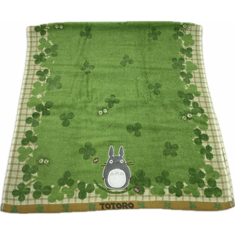 日本 Marushin 吉卜力 龍貓 浴巾 幸運草 60 120 刺繡 煤炭球-細節圖3