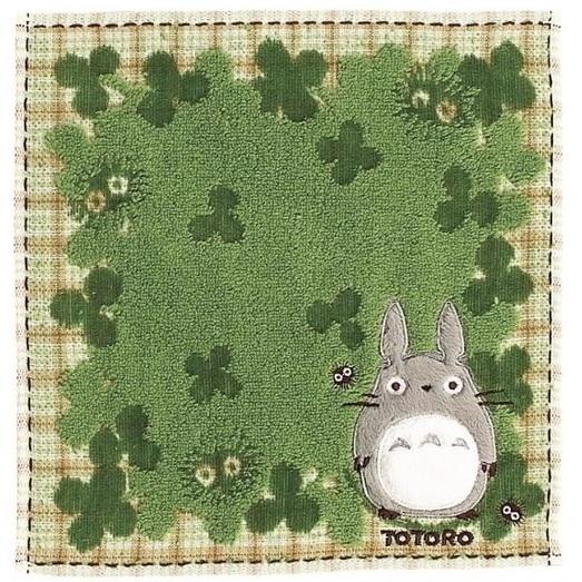 日本 Marushin 吉卜力 龍貓 手帕 幸運草 刺繡 煤炭球-細節圖2