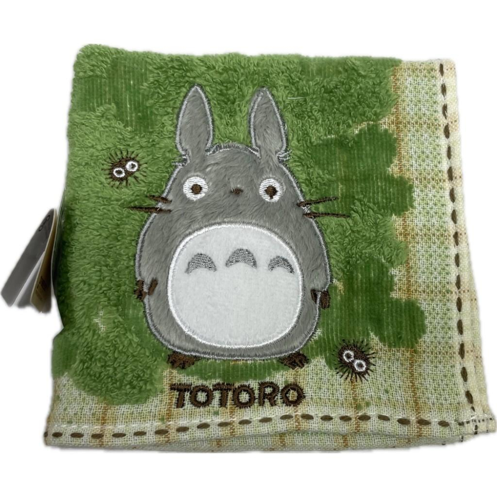 日本 Marushin 吉卜力 龍貓 手帕 幸運草 刺繡 煤炭球-細節圖3