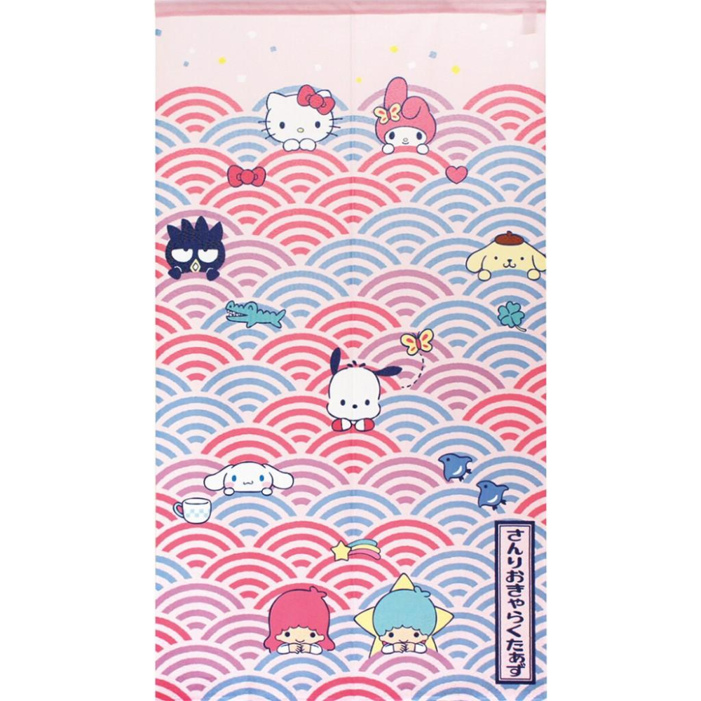 日本製 三麗鷗 庫洛米 美樂蒂 人魚漢頓 貝克鴨 布丁狗 帕恰狗 蛋黃哥 門簾 長門簾 長簾 窗簾 交換禮物 聖誕節-細節圖2