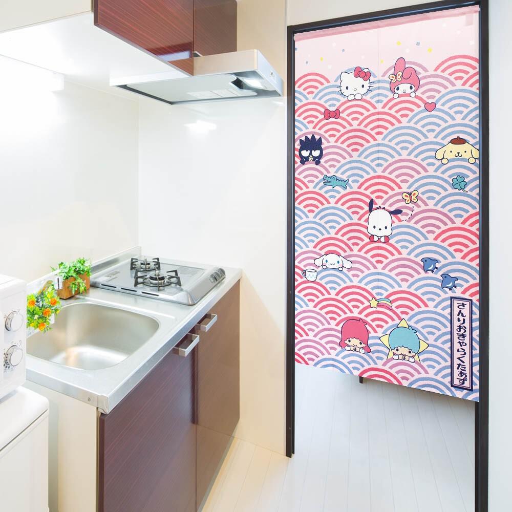 日本製 三麗鷗 庫洛米 美樂蒂 人魚漢頓 貝克鴨 布丁狗 帕恰狗 蛋黃哥 門簾 長門簾 長簾 窗簾 交換禮物 聖誕節-細節圖3