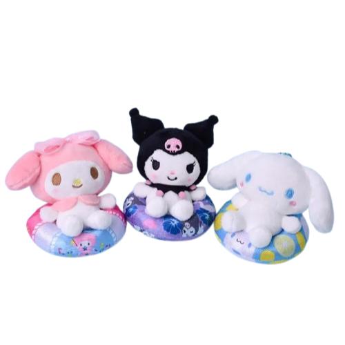 日本 正版 三麗鷗 娃娃 吊飾 掛飾 玩偶 玩具 庫洛米 美樂蒂 大耳狗 泳圈 馬戲團 糖果 系列-細節圖2