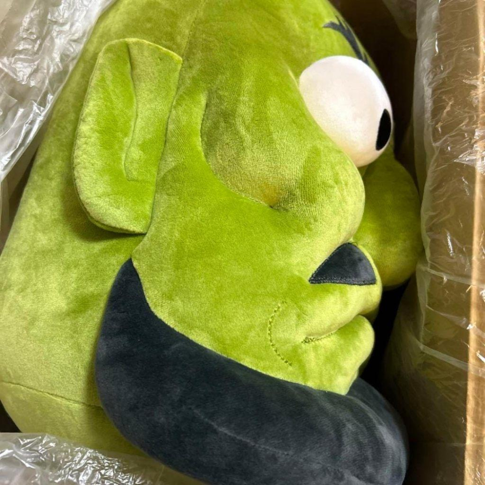 日本 吉卜力公園 大倉庫 限定 神隱少女 M號 舞首 綠頭 綠首 三顆頭 娃娃 玩偶 交換禮物 生日禮物 禮物-細節圖6