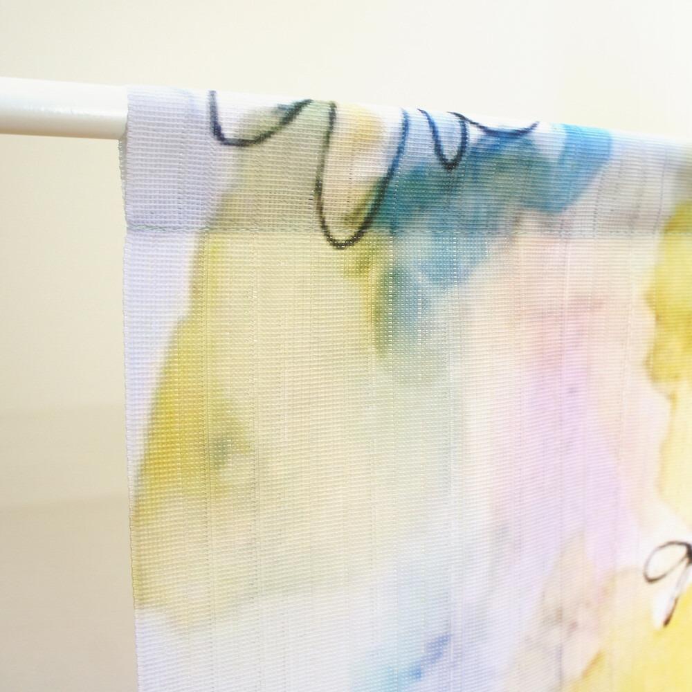 日本製 金魚 水彩 花 風格 居家裝飾 裝飾 擺飾 門簾 短門簾 短簾 窗簾 門簾一片式 交換禮物 聖誕節 生日禮物-細節圖6