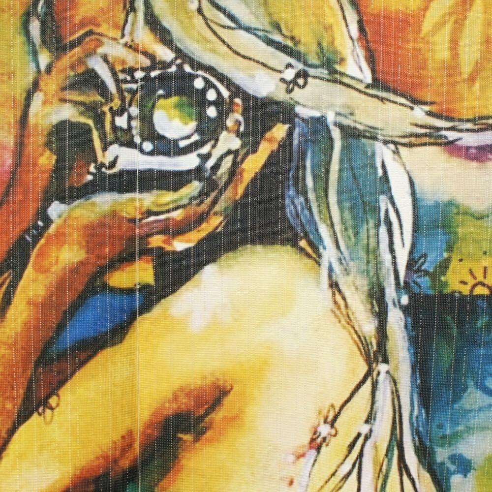 日本製 金魚 水彩 花 風格 居家裝飾 裝飾 擺飾 門簾 短門簾 短簾 窗簾 門簾一片式 交換禮物 聖誕節 生日禮物-細節圖7