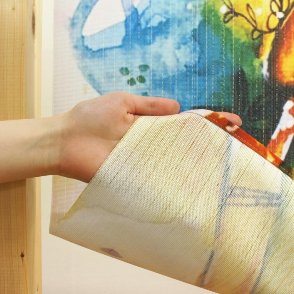 日本製 金魚 水彩 花 風格 居家裝飾 裝飾 擺飾 門簾 短門簾 短簾 窗簾 門簾一片式 交換禮物 聖誕節 生日禮物-細節圖9