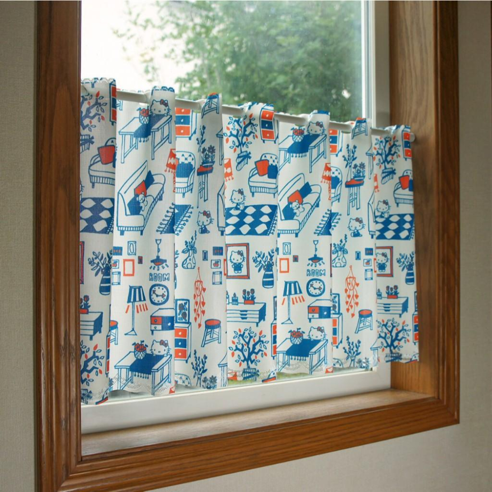 日本製 三麗鷗 庫洛米 帕恰狗 凱蒂貓 美樂蒂 雙子星 門簾 短門簾 短簾 窗簾 門簾一片式 交換禮物 聖誕節 生日禮物-細節圖5