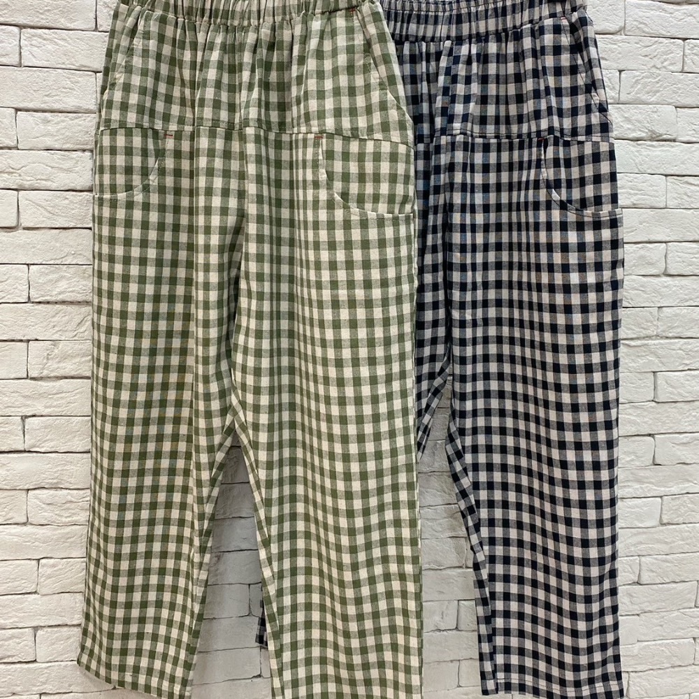 熱銷款 💗棋盤格休閒褲 💗方型菱格紋寬闊褲 休閒褲-細節圖5