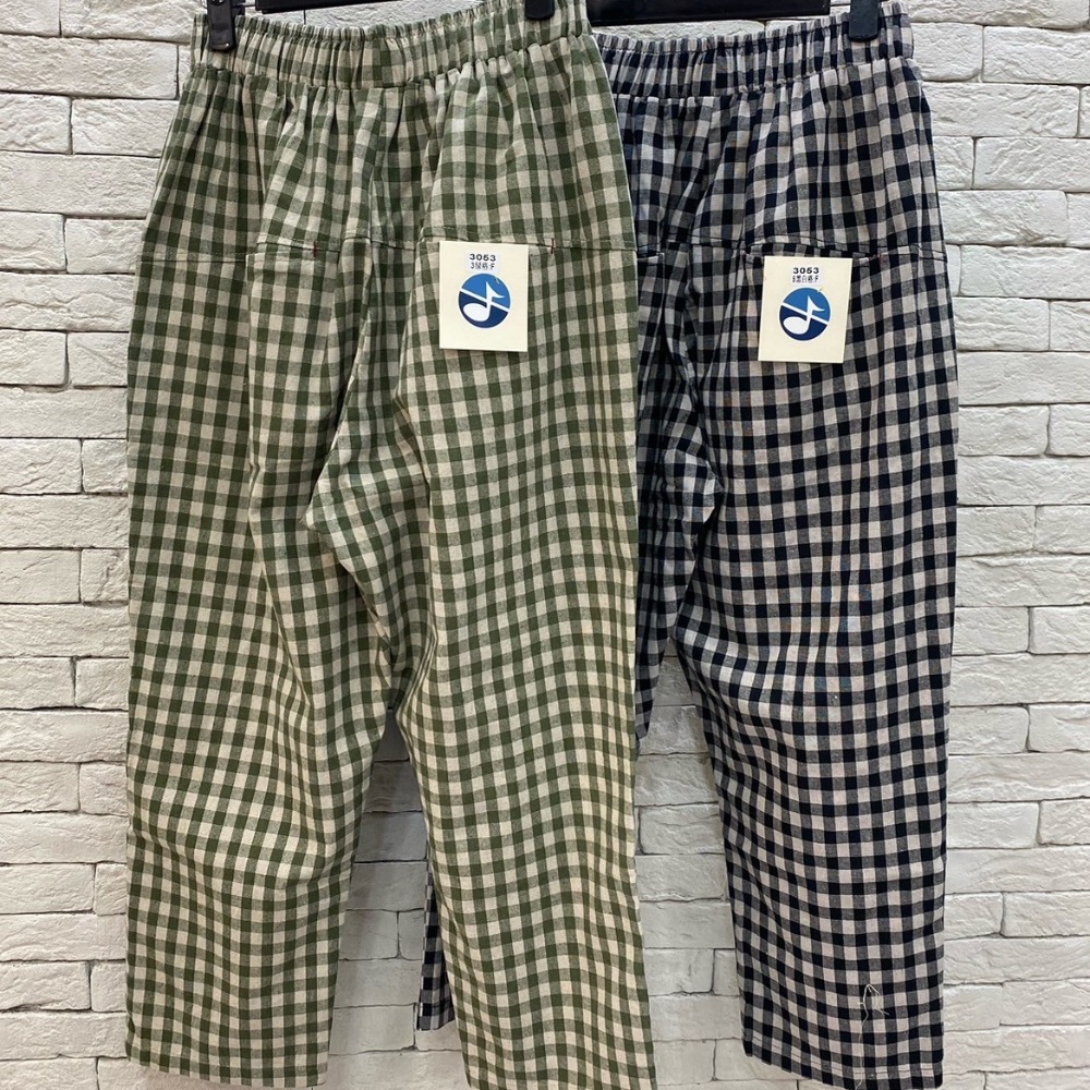 熱銷款 💗棋盤格休閒褲 💗方型菱格紋寬闊褲 休閒褲-細節圖6