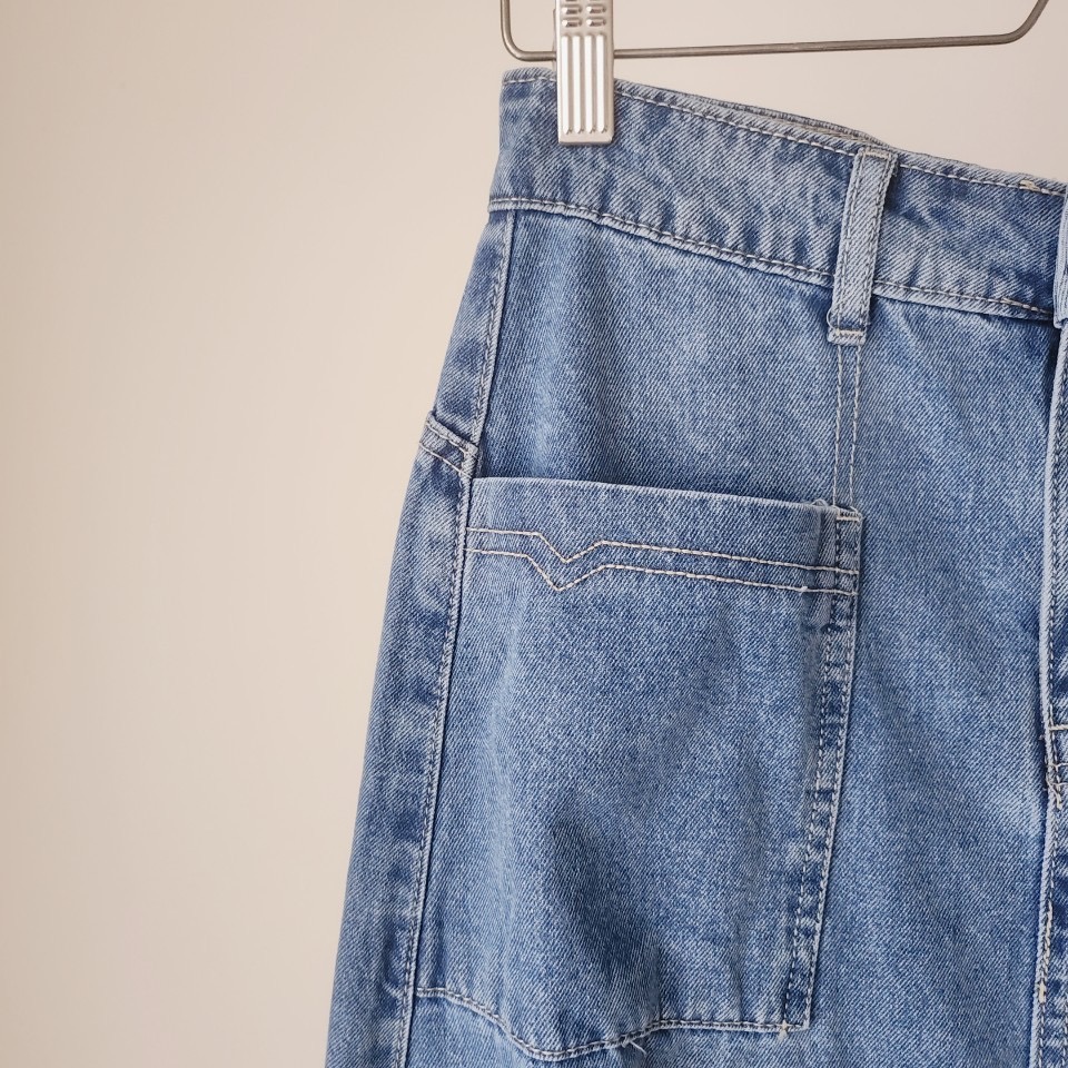 率性風格牛仔長裙💫爪破單寧長裙-細節圖7