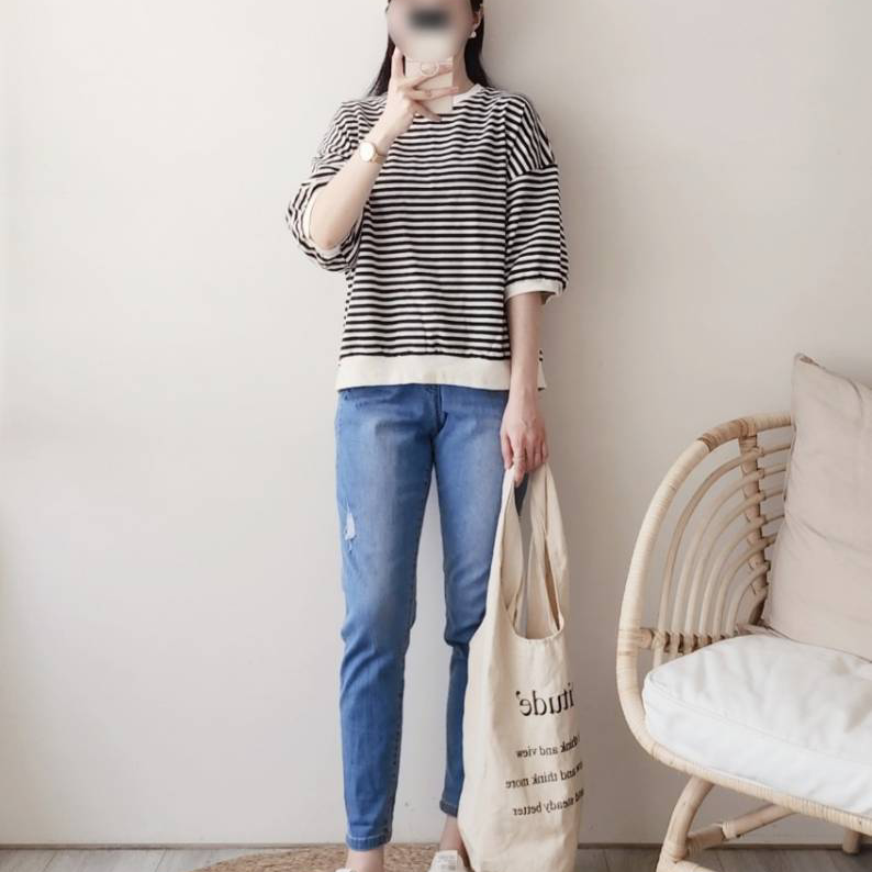 💫修身顯瘦腰圍超彈力💫抽繩款微水刷白哈倫褲 休閒褲-細節圖3