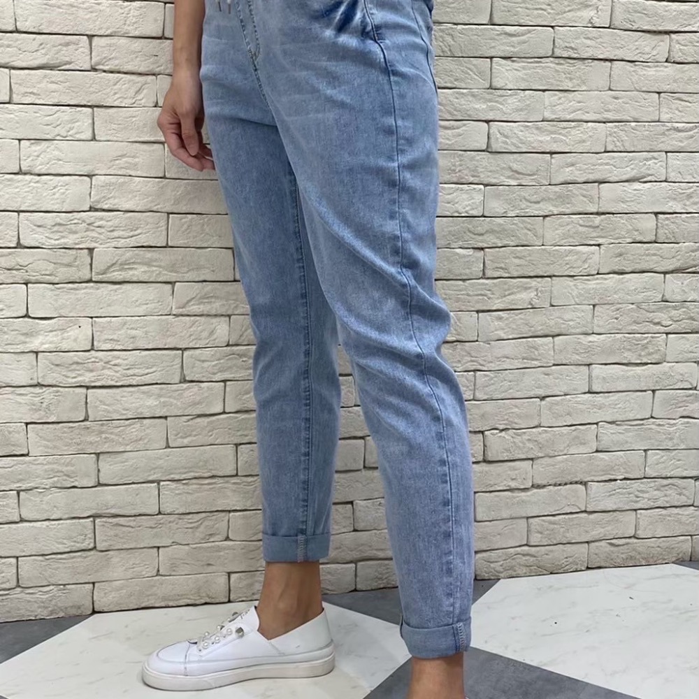 💫熱銷薄款棉彈鬆緊腰身+抽繩💫 男友褲 哈倫褲 老爺褲 休閒褲-細節圖2