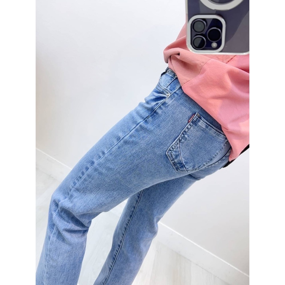 超極好看顯瘦修身💫牛仔彈力小直褲-細節圖3