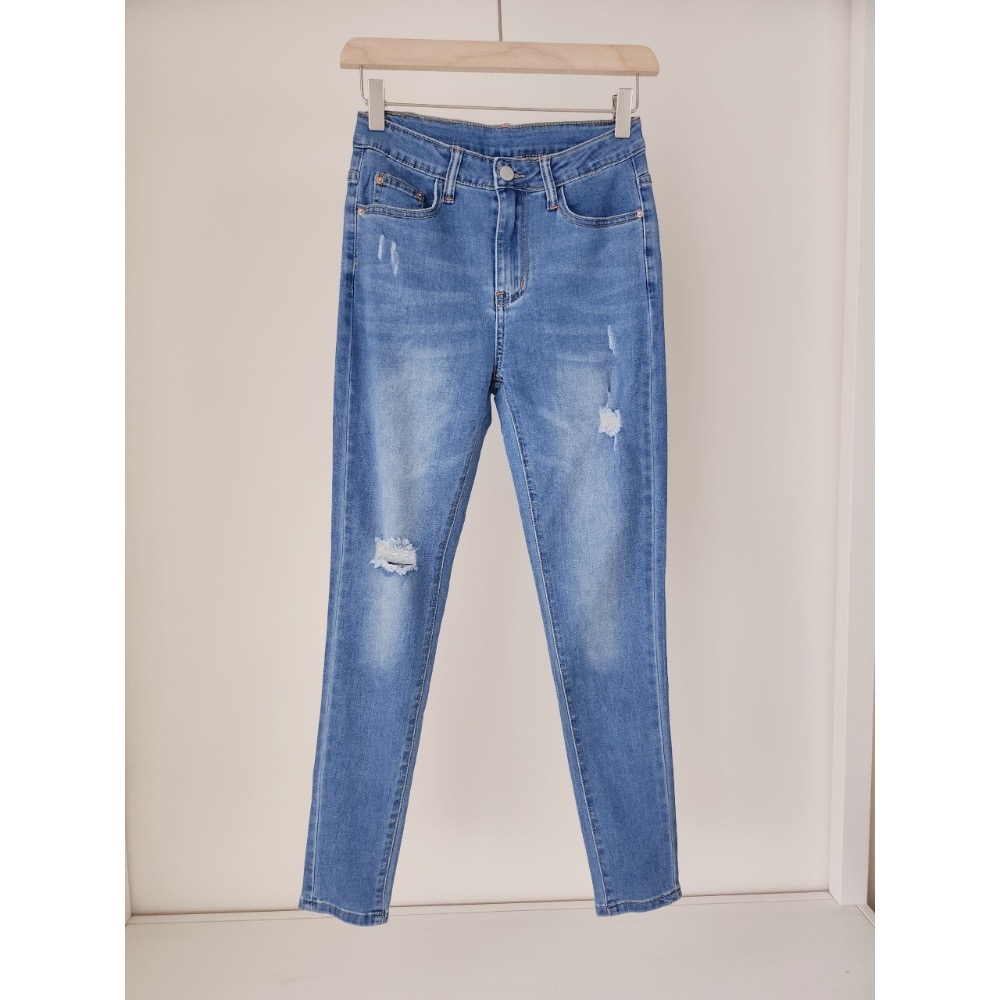 🌟美型靓🌟 顯瘦棉彈窄管破褲💫自由穿搭好看有型💯-細節圖4